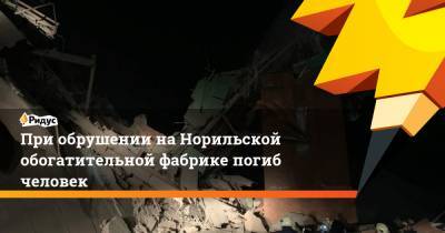 При обрушении на Норильской обогатительной фабрике погиб человек - ridus.ru - Норильск