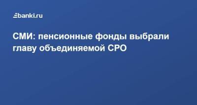 Владимир Чистюхин - Сергей Беляков - СМИ: пенсионные фонды выбрали главу объединяемой СРО - smartmoney.one