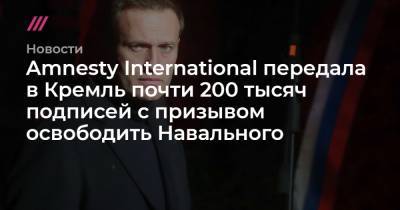 Алексей Навальный - Amnesty International передала в Кремль почти 200 тысяч подписей с призывом освободить Навального - tvrain.ru - Норвегия - Бельгия - Дания - Голландия