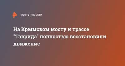 На Крымском мосту и трассе "Таврида" полностью восстановили движение - ren.tv - Крым - Керчь