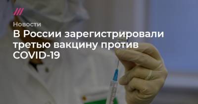 Айдар Ишмухаметов - В России зарегистрировали третью вакцину против COVID-19 - tvrain.ru - Новосибирск