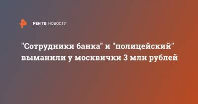 "Сотрудники банка" и "полицейский" выманили у москвички 3 млн рублей - ren.tv - Москва