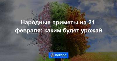Народные приметы на 21 февраля: каким будет урожай - news.mail.ru