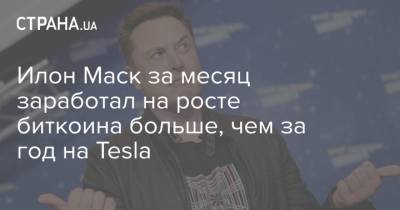 Илон Маск - Илон Маск за месяц заработал на росте биткоина больше, чем за год на Tesla - strana.ua