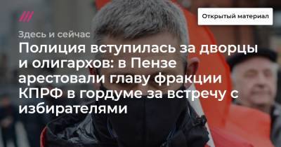 Полиция вступилась за дворцы и олигархов: в Пензе арестовали главу фракции КПРФ в гордуме за встречу с избирателями - tvrain.ru - Пенза