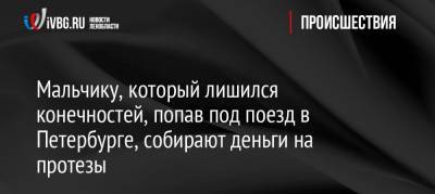 Мальчику, который лишился конечностей, попав под поезд в Петербурге, собирают деньги на протезы - ivbg.ru - Санкт-Петербург - Петербург