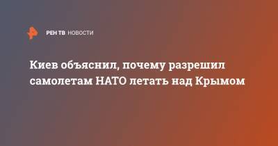Борис Бабин - Киев объяснил, почему разрешил самолетам НАТО летать над Крымом - ren.tv - Украина - Киев - Крым - Симферополь