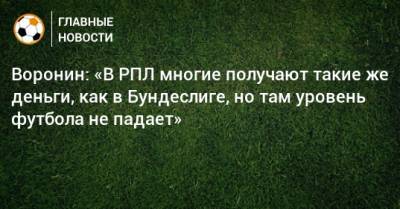 Андрей Воронин - Сандро Шварц - Воронин: «В РПЛ многие получают такие же деньги, как в Бундеслиге, но там уровень футбола не падает» - bombardir.ru