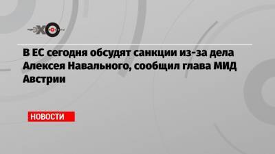 Алексей Навальный - Жозеп Боррель - Александер Шалленберг - В ЕС сегодня обсудят санкции из-за дела Алексея Навального, сообщил глава МИД Австрии - echo.msk.ru - Австрия