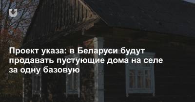 Проект указа: в Беларуси будут продавать пустующие дома на селе за одну базовую - news.tut.by - Белоруссия