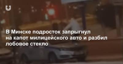 В Минске подросток запрыгнул на капот милицейского авто и разбил лобовое стекло - news.tut.by - Минск