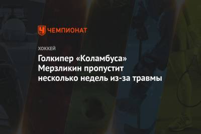 Элвис Мерзликин - Голкипер «Коламбуса» Мерзликин пропустит несколько недель из-за травмы - championat.com