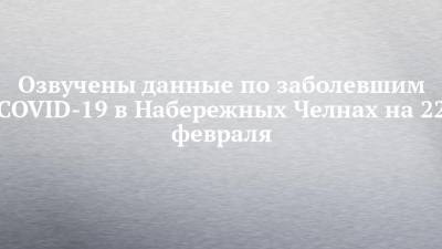Озвучены данные по заболевшим COVID-19 в Набережных Челнах на 22 февраля - chelny-izvest.ru - респ. Татарстан - Набережные Челны - Казань