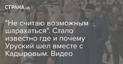 Рамзан Кадыров - Денис Шмыгаль - "Не считаю возможным шарахаться". Стало известно где и почему Уруский шел вместе с Кадыровым. Видео - strana.ua - респ. Чечня - Абу-Даби