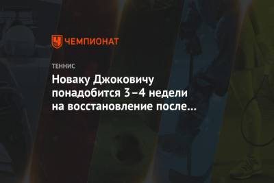 Даниил Медведев - Фритец Тейлор - Новаку Джоковичу понадобится 3-4 недели на восстановление после травмы - championat.com - Австралия - Эмираты