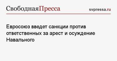 Алексей Навальный - Жозеп Боррель - Евросоюз введет санкции против ответственных за арест и осуждение Навального - svpressa.ru - США - Белоруссия - респ. Чечня