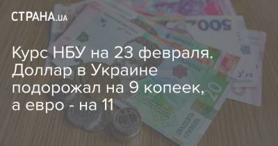 Курс НБУ на 23 февраля. Доллар в Украине подорожал на 9 копеек, а евро - на 11 - strana.ua