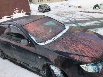 Подростки раскрасили химикатами несколько автомобилей в южно-сахалинском дворе - sakhalin.info - Южно-Сахалинск