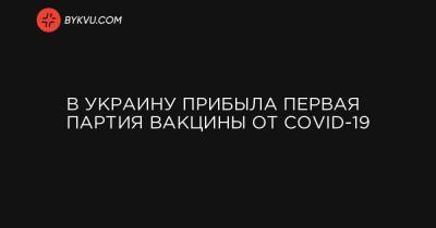 Владимир Зеленский - Володимир Зеленський - Максим Степанов - В Украину прибыла первая партия вакцины от COVID-19 - bykvu.com