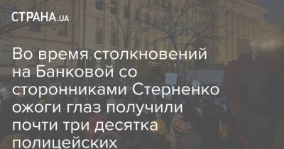 Сергей Стерненко - Во время столкновений на Банковой со сторонниками Стерненко ожоги глаз получили почти три десятка полицейских - strana.ua - Киев