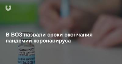 В ВОЗ назвали сроки окончания пандемии коронавируса - news.tut.by - Белоруссия