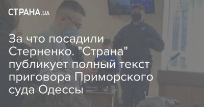 Сергей Стерненко - Сергей Щербич - За что посадили Стерненко. "Страна" публикует полный текст приговора Приморского суда Одессы - strana.ua - Приморье край - Одесса