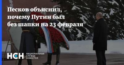 Владимир Путин - Дмитрий Песков - Песков объяснил, почему Путин был без шапки на 23 февраля - nsn.fm - 23 Февраля