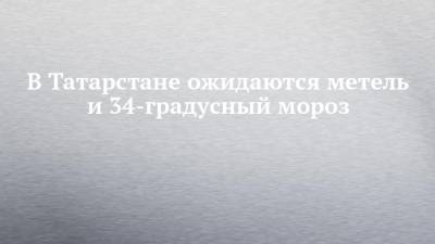 В Татарстане ожидаются метель и 34-градусный мороз - chelny-izvest.ru - респ. Татарстан - Набережные Челны