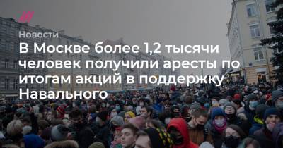 В Москве более 1,2 тысячи человек получили аресты по итогам акций в поддержку Навального - tvrain.ru - Москва - Санкт-Петербург