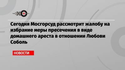 Любовь Соболь - Алексей Навальный - Олег Степанов - Олег Навальный - Анастасия Васильева - Сегодня Мосгорсуд рассмотрит жалобу на избрание меры пресечения в виде домашнего ареста в отношении Любови Соболь - echo.msk.ru - Москва