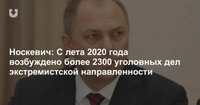 Носкевич: С лета 2020 года возбуждено более 2300 уголовных дел экстремистской направленности - news.tut.by - Следственный Комитет