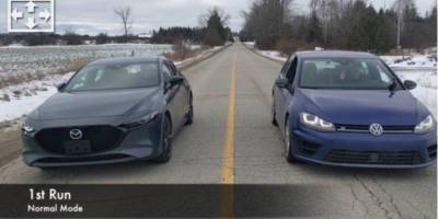 Блогер - Известный блогер устроил заезд Mazda3 2.5 Turbo против Volkswagen Golf R. Такого результата никто не ждал - nv.ua