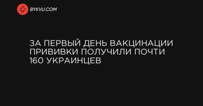 За первый день вакцинации прививки получили почти 160 украинцев - bykvu.com - Украина - Киевская обл. - Черниговская обл. - Черкасская обл. - Житомирская обл.