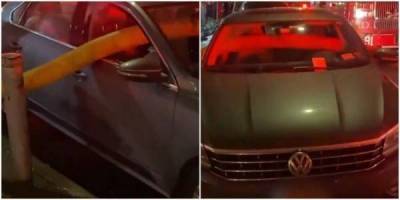 Пожарные пронесли шланг прямо сквозь авто "мастера парковки" - skuke.net - Нью-Йорк - Нью-Йорк - Интересно