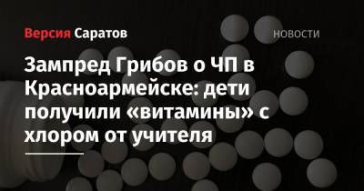 Роман Грибов - Зампред Грибов о ЧП в Красноармейске: дети получили «витамины» с хлором от учителя - nversia.ru - Саратовская обл. - Красноармейск