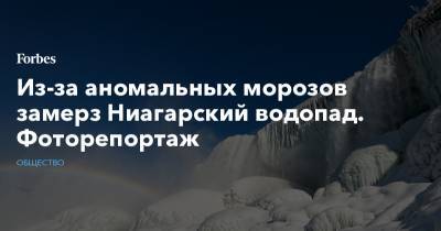 Из-за аномальных морозов замерз Ниагарский водопад. Фоторепортаж - forbes.ru - США - Канада