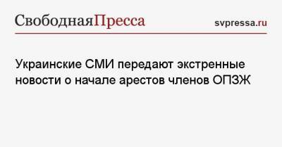 Виктор Медведчук - Илья Кива - Оксана Марченко - Украинские СМИ передают экстренные новости о начале арестов членов «ОПЗЖ» - svpressa.ru - Киев