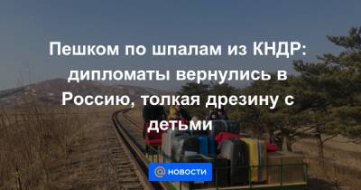 Пешком по шпалам из КНДР: дипломаты вернулись в Россию, толкая дрезину с детьми - news.mail.ru - КНДР