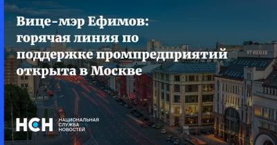 Владимир Ефимов - Вице-мэр Ефимов: горячая линия по поддержке промпредприятий открыта в Москве - nsn.fm - Москва
