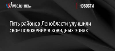 Пять районов Ленобласти улучшили свое положение в ковидных зонах - ivbg.ru - Украина - Ленинградская обл.