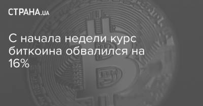 С начала недели курс биткоина обвалился на 16% - strana.ua
