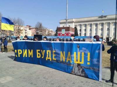 Владимир Зеленский - Алексей Журавко - Антикрымский митинг в Херсоне собрал горстку националистов - politnavigator.net - Россия - Украина - Крым - Севастополь - Херсон