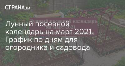 Лунный посевной календарь на март 2021. График по дням для огородника и садовода - strana.ua