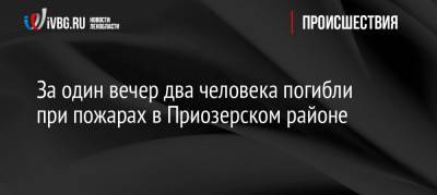За один вечер два человека погибли при пожарах в Приозерском районе - ivbg.ru - Ленобласть