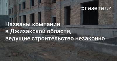Названы компании в Джизакской области, ведущие строительство незаконно - gazeta.uz - Узбекистан