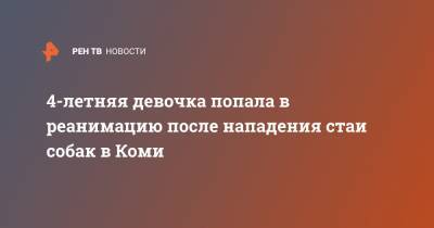 4-летняя девочка попала в реанимацию после нападения стаи собак в Коми - ren.tv - респ. Коми