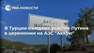 Владимир Путин - Тайип Эрдоган - В Турции ожидают участие Путина в церемонии на АЭС "Аккую" - ria.ru - Россия - Турция - Анкара