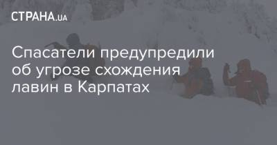 Спасатели предупредили об угрозе схождения лавин в Карпатах - strana.ua - Украина - Ивано-Франковская обл.