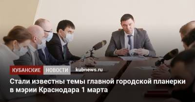Евгений Первышов - Стали известны темы главной городской планерки в мэрии Краснодара 1 марта - kubnews.ru - Краснодар - Благоустройство