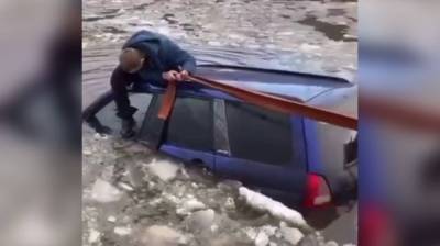 В водоёме под Воронежем едва не утонула иномарка: появилось видео - vestivrn.ru - Воронеж - район Новоусманский